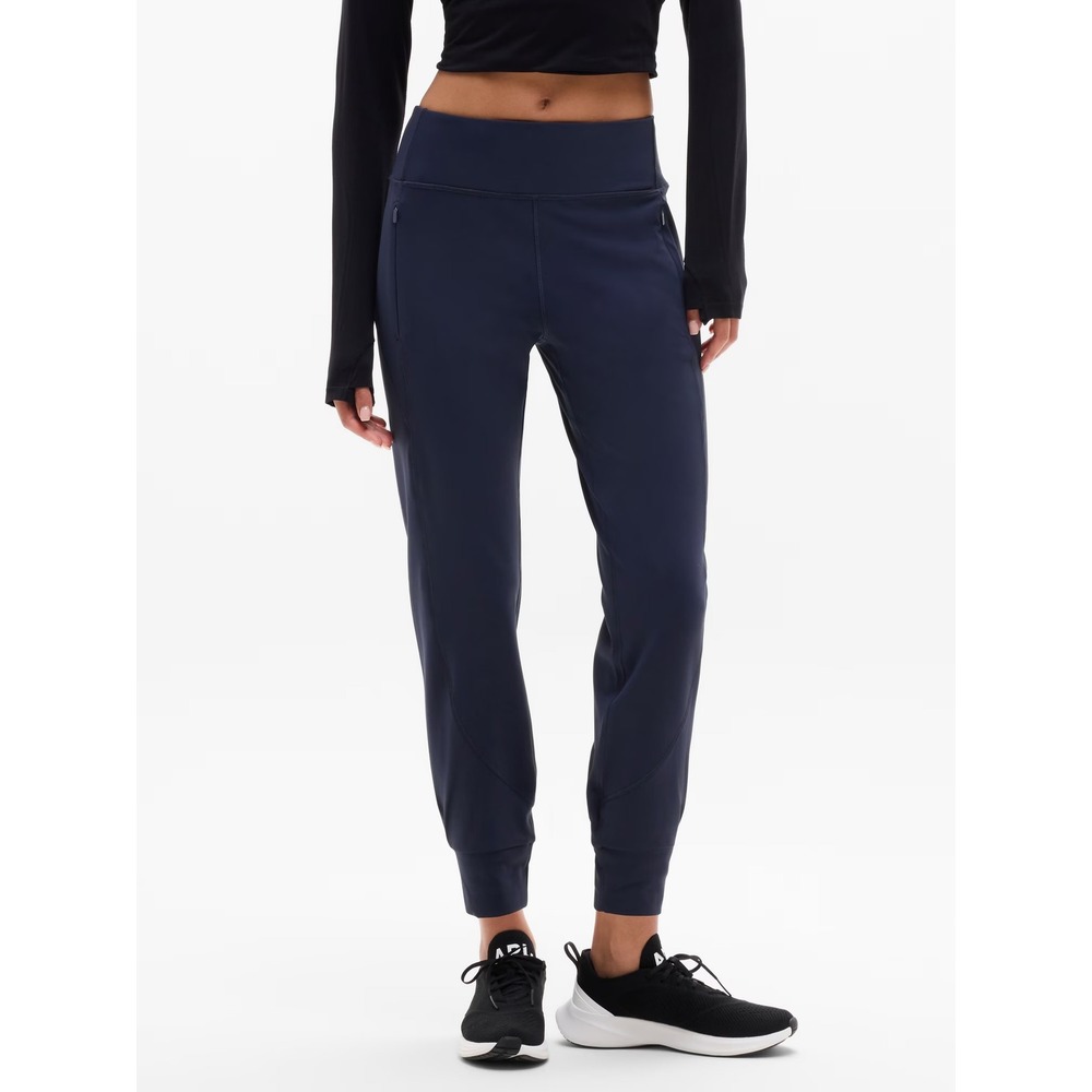 Athleta Navy Blue Jogger Pants Mid Rise Cuffed Ankle Zipper Pockets - Size 4‎